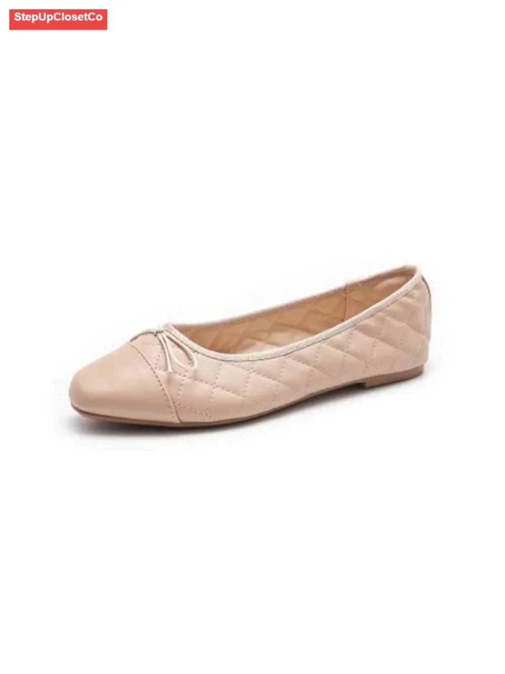 Comfortable Bow Ballet Flats Cap Toe Pull-On Shoes